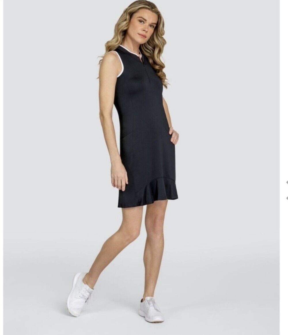 Tail White Label Onyx Black Dress Ribbed V Collared Small NWT